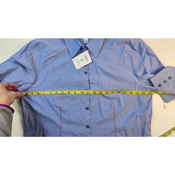 NWT talbots sz 16 chambray blue long sleeve Career business casual button up NEW - Picture 7 of 8